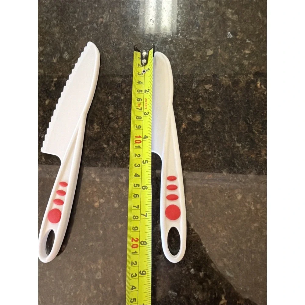 Curious Chef Kids Nylon Knife Set Of 2 Plastic Safety Cooking Slicing‎ Safety